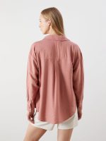⁦LC WAIKIKI Women Textured Oversize Shirt⁩ - الصورة ⁦3⁩
