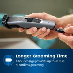 ⁦Philips Beard & Stubble Trimmer/Hair Clipper for Men, Series 5000, 40 Length Settings, Self-Sharpening Metal Blades, UK 3-Pin Plug - BT5502/13⁩ - الصورة ⁦4⁩