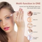 ⁦Ckeyin Rechargeable Eyebrow Hair Remover USB Rechargeable 2 in 1 Painless-Precision Eyebrow Trimmer Eyebrow Razor Tool with Built-in LED Light Facial Trimmer for Nose, Lips,Body⁩ - الصورة ⁦3⁩