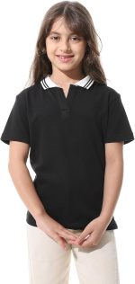 Andora Girls Johnny Collar Pique Modern