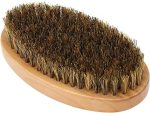 rulimshop Men's Beard Brush with Wooden Handle Firm Bristles for Taming & Softening Facial Hair Skin Care & Beard Grooming Palm Size