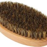 rulimshop Men's Beard Brush with Wooden Handle Firm Bristles for Taming & Softening Facial Hair Skin Care & Beard Grooming Palm Size