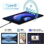 ⁦DMOAO Tablet 2025 11 Inch Tablet Android 14 Tablets with 128GB + 20GB Large Storage, Octa-Core 2.0Ghz, 8000mAh,18W Fast Charging, 5G WiFi, GPS, 5+13MP Camera, Widevine L1, Face Unlock-Black⁩ - الصورة ⁦6⁩