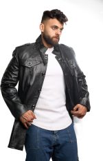 ⁦Men's Genuine Leather Tunic⁩ - الصورة ⁦4⁩
