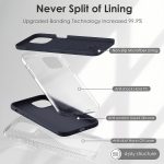 ⁦CALOOP Liquid Silicone Case Designed for iPhone 12 Pro Max Case, Full Body Protective Covered Gel Rubber Slim Shockproof Cover Case with Microfiber Lining, 6.7 inch (Black)⁩ - الصورة ⁦5⁩