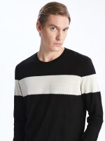 ⁦LC WAIKIKI Men Crew Neck Long Sleeve Striped Knitwear Sweater⁩ - الصورة ⁦2⁩
