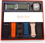 ⁦X-Inova Germany MX 10 Smart Watch with 7 fashionable straps Supports Always on Clock/Arabic Language/calls anser/Chat GPT/NFC/Sports Mode (Black)⁩ - الصورة ⁦4⁩