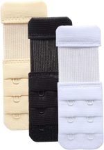 YARBAR Bra Strap Extenders 2 Hook 3 Row Soft Stretchy Bra Extender Extension Comfortable, 3 Pieces Set, Assorted, 1/2 Inch Hook Spacing, One Size
