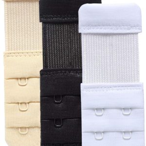 YARBAR Bra Strap Extenders 2 Hook 3 Row Soft Stretchy Bra Extender Extension Comfortable, 3 Pieces Set, Assorted, 1/2 Inch Hook Spacing, One Size