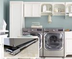 ⁦NW 1776 Two Movable/Adjustable Washing Machine Bases, Washing Machine Stand With Brake, Refrigerator Base Mobile Cart,Suitable for Refrigerator Base, Dryer Base, Washing Machine Base, White⁩ - الصورة ⁦6⁩