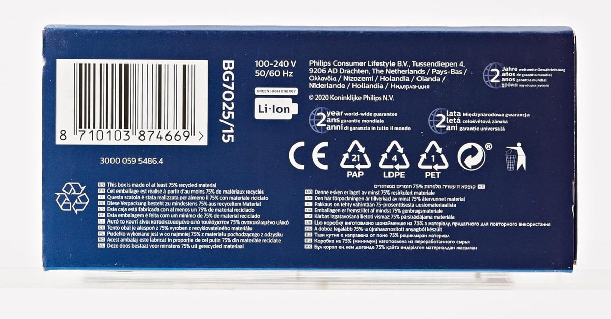 ⁦Philips BG7025/15 Bodygroom Series 7000 mit integriertem Kammaufsatz (3 bis 11 mm)⁩ - الصورة ⁦16⁩