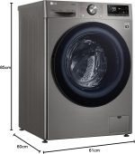 ⁦LG 10KG Vivace Washing Machine, With AI Wash, AIDD technology⁩ - الصورة ⁦11⁩