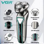 ⁦VGR V-323 Professional Men's Shaver | Cordless Rechargeable IPX6 Fully Waterproof Triple Rotary Head Electric Shaver Runtime 60 minutes | Electric Shaver for Men’s⁩ - الصورة ⁦3⁩