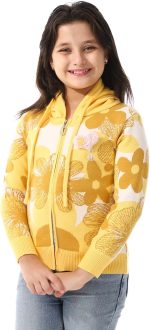 ⁦بلوفر منقوش ذاتيا ومزود بدبوس على شكل لعبة للبنات من اندورا⁩ - الصورة ⁦2⁩