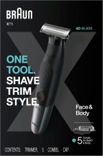 ⁦Braun Series XT5 – Beard Trimmer, Shaver and Electric Razor for Men, Body Grooming Kit, One Tool for Stubble, Hair, Groin, Underarms, XT5100 Wet & Dry all-in-one tool with 5 attachments⁩ - الصورة ⁦8⁩