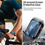 ⁦Goton Waterproof Case for Apple Watch Screen Protector 45mm Series 7 8 9, Tempered Glass Face Cover for iWatch Accessories 45 mm Black⁩ - الصورة ⁦5⁩