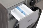 ⁦Midea Front load Washing Machine MFN09W80B/S, Drum clean, Drum clean reminder, Add Garment, Child lock, LED panel, Inverter Motor, 1400 RPM, 8KG, Silver⁩ - الصورة ⁦4⁩