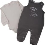 Elsayaad Boys Padded With Fur Dungaree With Long Sleeve Bodysuit Nightgown
