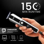 ⁦VGR V-107 Professional 11in1 IPX6 Washable Grooming Kit Trimmer for Men, 150 min Runtime (Silver, Black)⁩ - الصورة ⁦3⁩