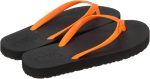 ⁦Premium Men's Comfort Slippers -Black With Orange Strap,46-47⁩ - الصورة ⁦2⁩