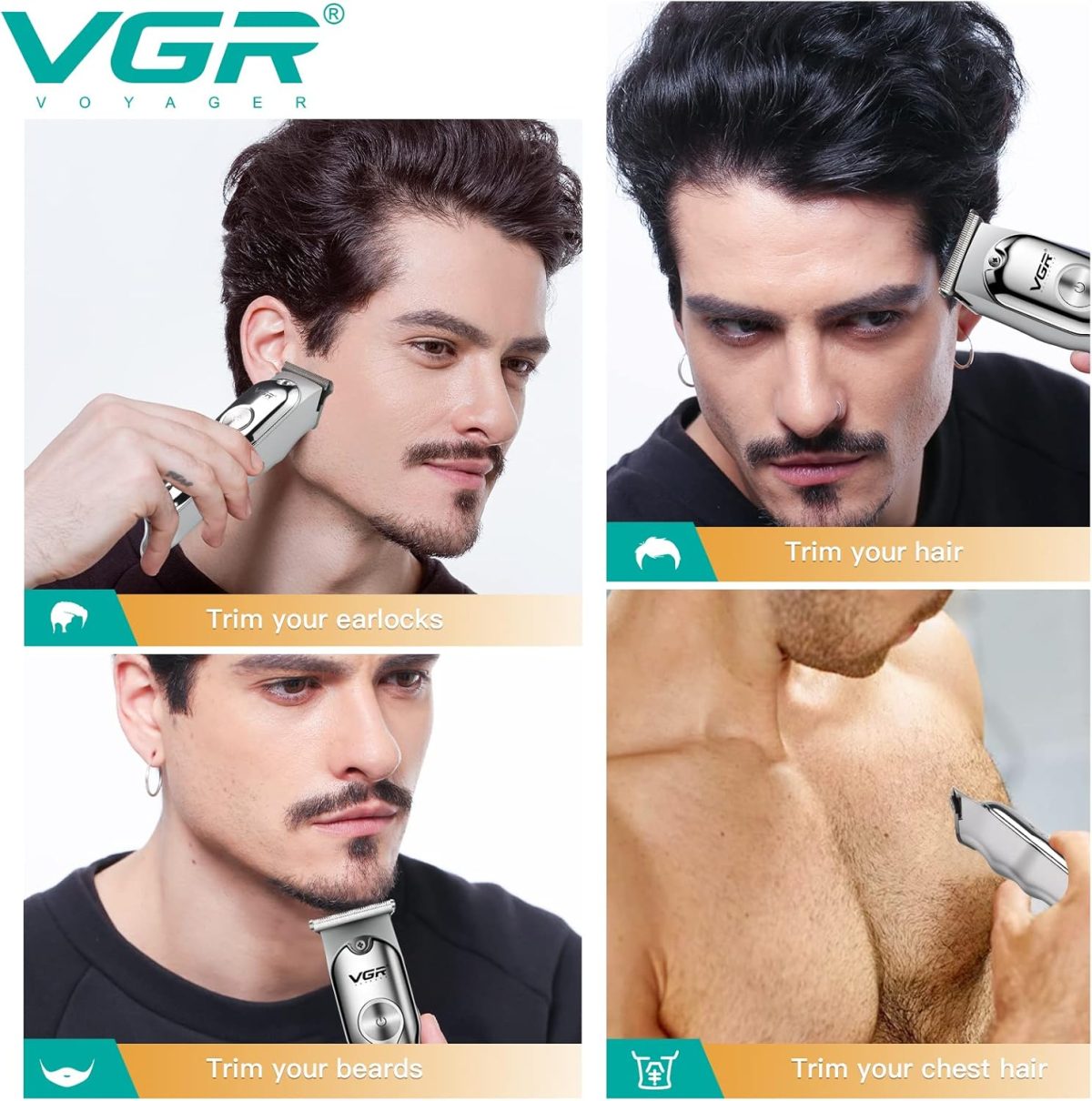 ⁦VGR Professional Multipurpose Beard and Hair Trimmer, V-071⁩ - الصورة ⁦7⁩