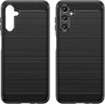 ⁦جراب متوافق مع سامسونج جلاكسى A14 (4G / 5G) ، - غطاء حماية مقاوم للصدمات شديد التحمل من ألياف الكربون المصقولة - غطاء واقي مضاد للخدش و مقاوم للانزلاق - أسود⁩ - الصورة ⁦2⁩