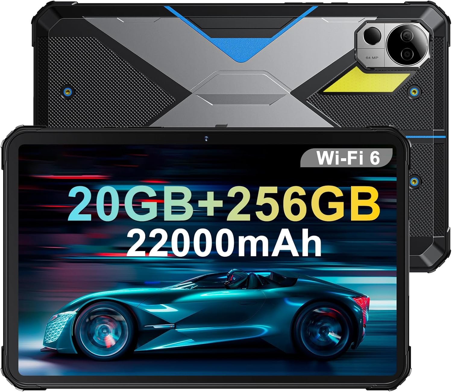 71U6UCt-RL._AC_SL1500_.jpg FOSSIBOT DT2 10.4in Rugged Tablet, 22000mAh 20GB+256GB Waterproof, 66W Rapid Charging, 2K Display, Android 13, 4G LTE/WiFi 6, G99 Chip, 64+32MP, IP68/IP69K, Fingerprint/Face Unlock, OTG