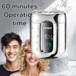 ⁦ماكينة حلاقة احترافية صغيرة للرجال v-342شفرات ثنائية دوارة مقاومة للماء IPX5 تعمل شحن وكهرباء وقت الشحن ساعة وقت تشغيل 60 دقيقة ماتور قوي أداء احترافي⁩ - الصورة ⁦9⁩