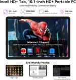 ⁦Tablet 2025 Latest Android 15 Tablets with 10.1 Inch Incell Display, 24GB RAM 256GB ROM /2TB TF, Gemini AI, T606 Octa-Core+8MP Camera, 5000mAh, Widevine L1, 2 in 1 Tablets with Keyboard Mouse Stylus⁩ - الصورة ⁦4⁩