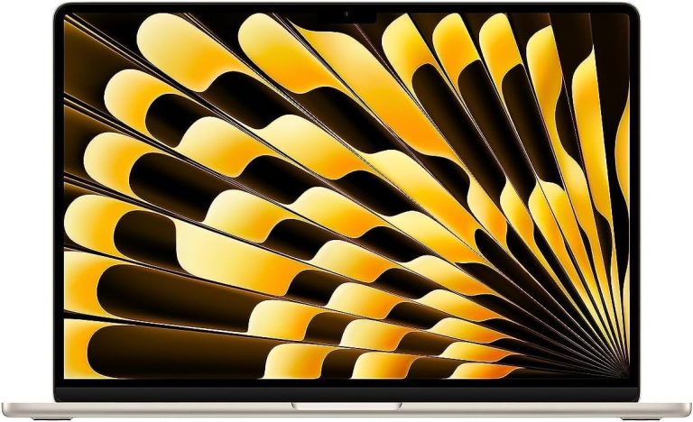 Apple 2023 MacBook Air laptop with M2 chip: 15.3-inch Liquid Retina display, 8GB GB RAM, 256GB;GB SSD storage, Touch ID. Works with iPhone/iPad; Starlight; English