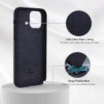 ⁦CALOOP Liquid Silicone Case Designed for iPhone 12 Pro Max Case, Full Body Protective Covered Gel Rubber Slim Shockproof Cover Case with Microfiber Lining, 6.7 inch (Black)⁩ - الصورة ⁦3⁩