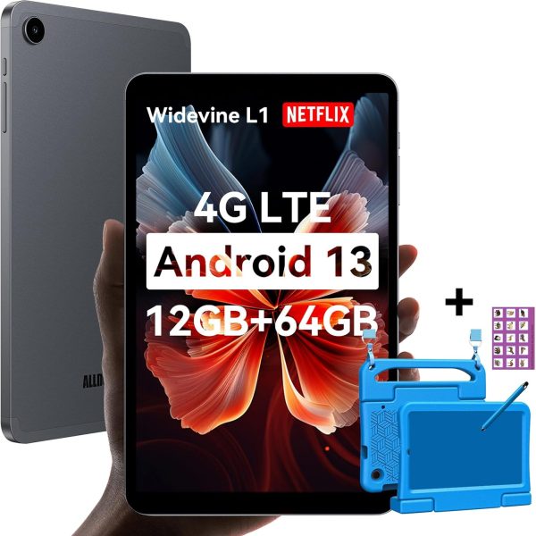 ALLDOCUBE KIZPAD PRO Android 13 Tablet 8.4", 12GB（4+8+64GB 512GB Expandable with Widevine L1 8 Core CPU, 1200×1920FHD Kids Tablet with Parental Control, Pen, AR Animal Card, 4G LTE, 4000mAh, 5MP /5MP