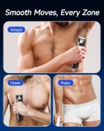 ⁦VIKICON Electric Body Trimmer and Shaver for Men, Body Groomer for Groin&Ball w/Light, Pubic Hair Trimmer Replaceable Ceramic Blade IPX7 Waterproof Wet/Dry, Lightweight Male Razor USB Type-C Charging⁩ - الصورة ⁦7⁩