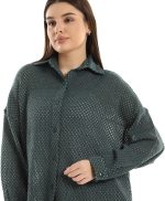 ⁦JAMILA Women Set Of Cotton Buttoned Shirt & Elastic Pants COORDINATED_OUTFIT⁩ - الصورة ⁦4⁩