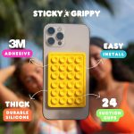 ⁦StickyGrippy Suction Phone Case Mount, Sillicon Adhesive Phone Accessory for iPhone and Android, Hands-Free Fidget Toy Mirror Shower Phone Holder, Tiktok Videos and Selfies (Black)⁩ - الصورة ⁦4⁩