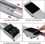 ⁦2Pcs Extendable Appliance Furniture Dolly Mobile Roller, Heavy Duty Adjustable Washing Machine Mobile Rolling Base, Metal Movable Bracket for Refrigerator Washing Machine Dryers Diswashers Base, Grey⁩ - الصورة ⁦3⁩