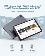 ⁦ALLDOCUBE KIZPAD PRO Android 13 Tablet 8.4", 12GB（4+8+64GB 512GB Expandable with Widevine L1 8 Core CPU, 1200×1920FHD Kids Tablet with Parental Control, Pen, AR Animal Card, 4G LTE, 4000mAh, 5MP /5MP⁩ - الصورة ⁦4⁩