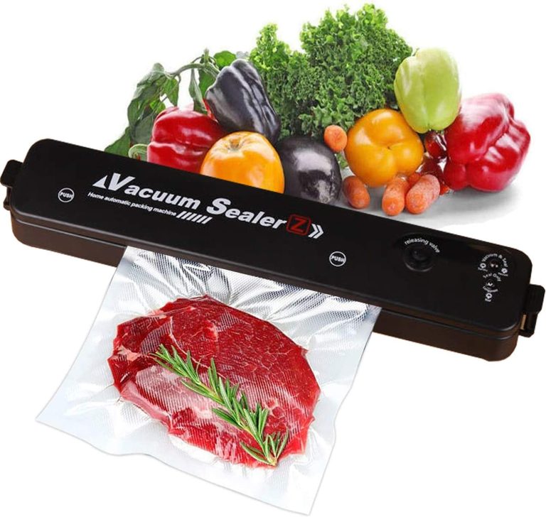 Vacuum Sealer Z, Automatic Food Sealing Machine for Meat and Vegetables, Black