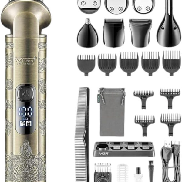v-110 Men's Complete Grooming Kit 8 in 1 Rechargeable 180 Mins Runtime Charging and Electricity