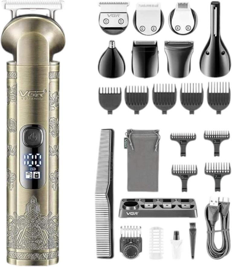 v-110 Men's Complete Grooming Kit 8 in 1 Rechargeable 180 Mins Runtime Charging and Electricity