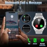⁦Military Smart Watch, 1.52-Inch Touch Screen Tactical Smartwatch with Text and Call, Heart Rate, Blood Oxygen, and Activity Trackers - Compatible with iPhone and Android, for Men and Women(Grey)⁩ - الصورة ⁦2⁩