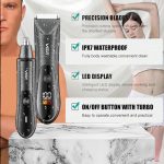 ⁦V-934 Professional Body Nose Hair Clipper IPX7/IPX5 Waterproof Ceramic Blades USB Rechargeable 120 Mins Runtime⁩ - الصورة ⁦2⁩