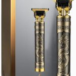 SHOPPOFOBIX Hair Trimmer For Men Buddha Style Trimmer, Professional Hair Clipper, Adjustable Blade Clipper, Shaver For Men, Retro Oil Head Close Cut Trimming Machine, 1200 mah battery, Gold