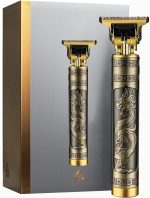 SHOPPOFOBIX Hair Trimmer For Men Buddha Style Trimmer, Professional Hair Clipper, Adjustable Blade Clipper, Shaver For Men, Retro Oil Head Close Cut Trimming Machine, 1200 mah battery, Gold