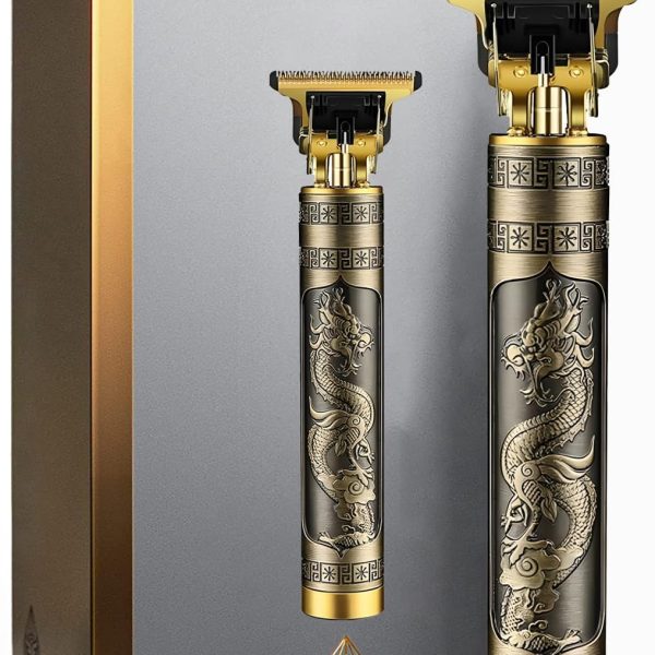 SHOPPOFOBIX Hair Trimmer For Men Buddha Style Trimmer, Professional Hair Clipper, Adjustable Blade Clipper, Shaver For Men, Retro Oil Head Close Cut Trimming Machine, 1200 mah battery, Gold