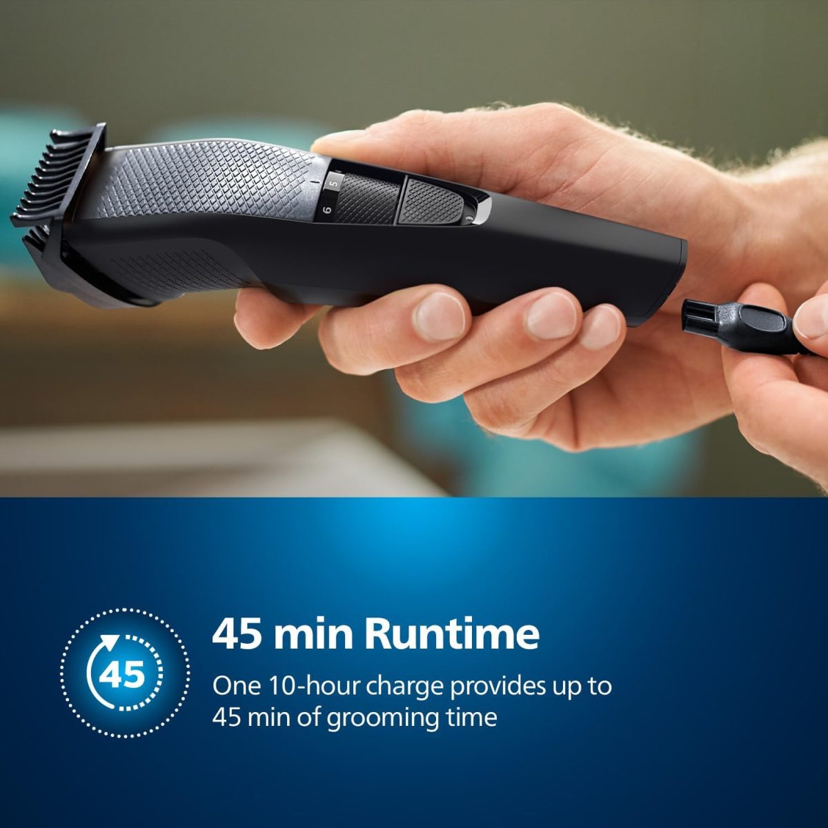 ⁦Philips Beard Trimmer Series 3000 Stainless Steel Blades, With 1mm Precision Settings, Lift & Trim System, 45 min Cordless Use – BT3208/13⁩ - الصورة ⁦4⁩