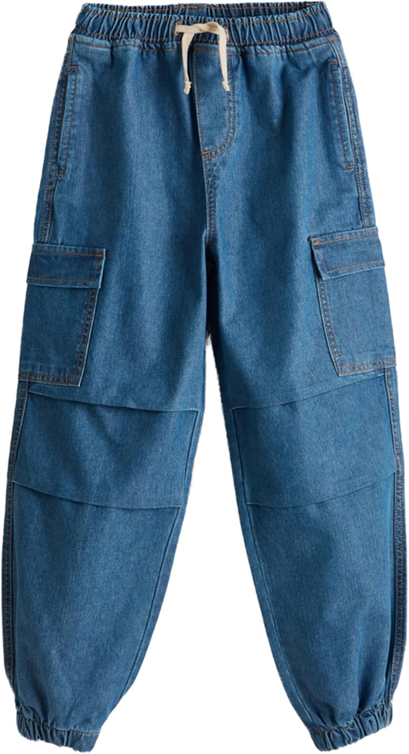 71XBvdzQM2L._AC_SL1500_.jpg LC WAIKIKI Elasticated Waist Boys' Cargo Jeans