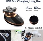 ⁦VGR V-316 Mens Head Shaver for Bald Men 5 in 1 LED Electric Cordless Razors USB Rechargeable Wet & Dry Grooming Kit Nose Hair Trimmer IPX5-Waterproof⁩ - الصورة ⁦6⁩