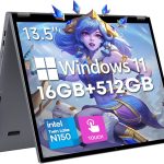 CHUWI FreeBook 13.5" 2-in-1 Laptop, 16GB LPDDR5 RAM 512GB SSD, Intel N150 (up to 3.6GHz), FHD 2256x1504, SSD 2TB Expansion, Windows 11 Touchscreen Laptops, Keyboard