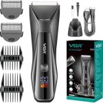 VGR V- 938 Body Hair Trimmer for Men - Men Ball Trimmer, Groin Hair Trimmer with 4 Trimming Combs, Waterproof Pubic Hair Trimmer Wireless Charger Dock Body Groomer with LED Spotlight & Travel Lock